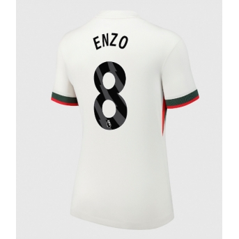 Billige Fotballdrakt Chelsea Enzo Fernandez #8 Replika Bortedrakt Dame 2025-26 Kortermet